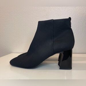 NYDJ Women's Cheree High‎ Block Heel Fabric Ankle Black Boots Size 10 M